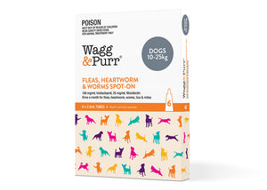 Wagg&Purr Fleas, Heartworm & Worms Spot-on for Dogs