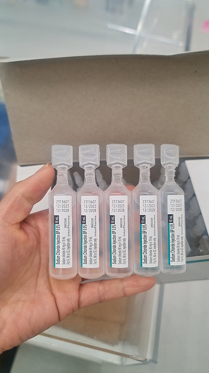 Sodium Chloride/Saline 0.9% injection 10ml Ampoule (Box of 50) - AVAIL ...